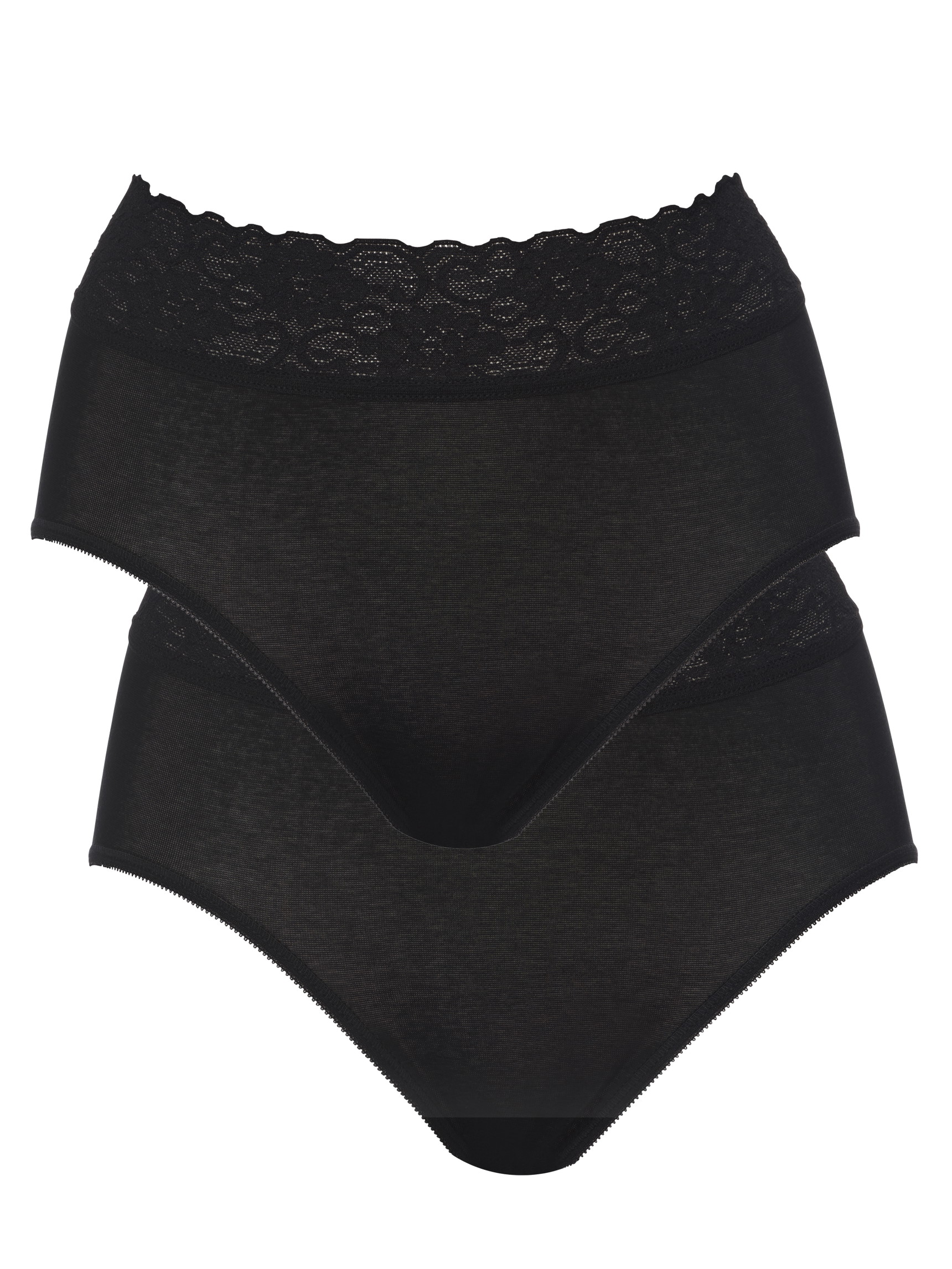 Multipack Women - Midi Briefs, 2-Pack made of 100% Cotton in Black, Unicoloured, from the Iconics series by CALIDA