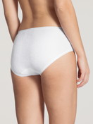 Women model is wearing Brief made of Cotton in White, Unicoloured from the Iconics series by CALIDA, Back view