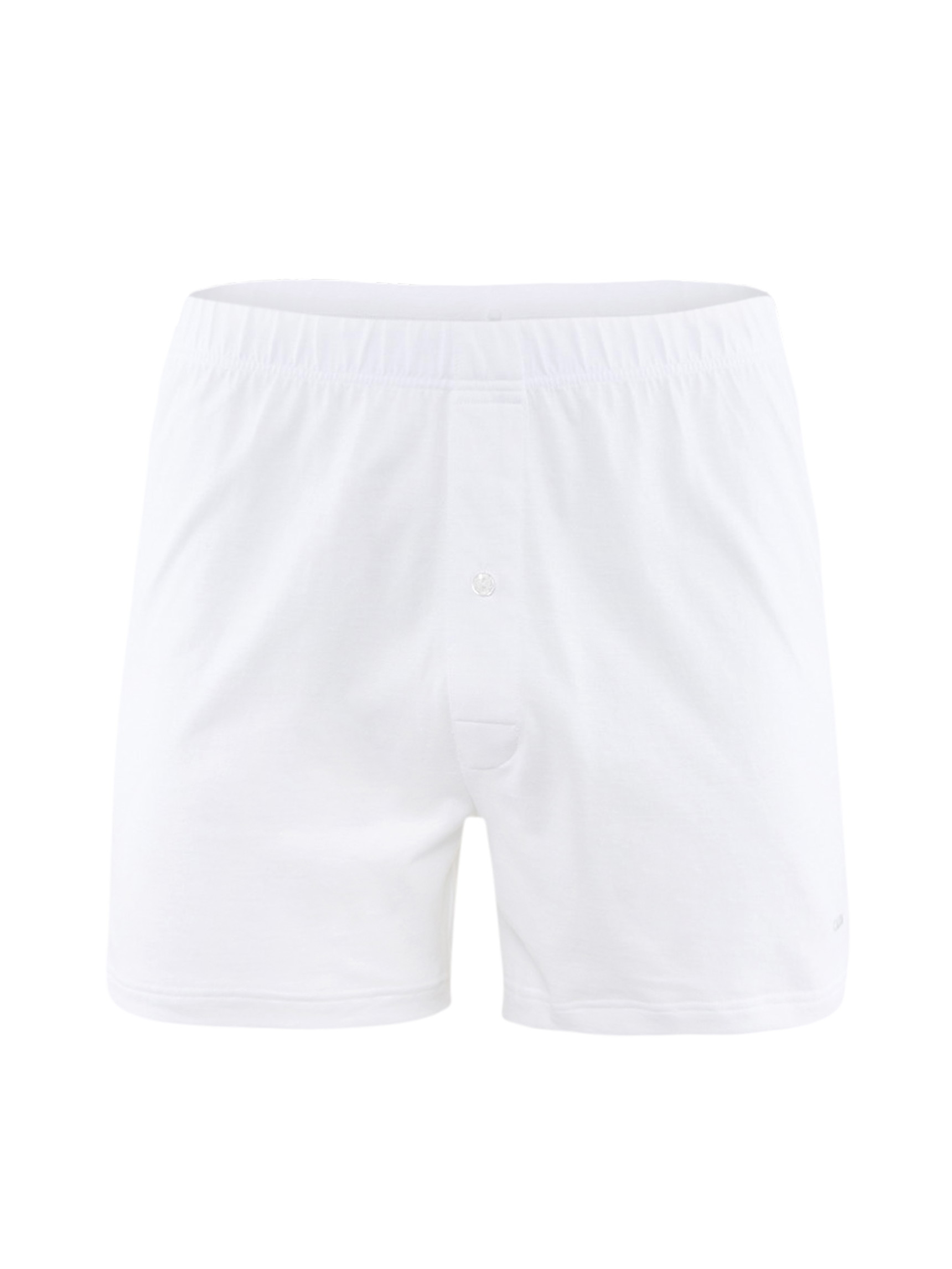 Homme - Boxer short avec ouverture en 100% coton de couleur Blanc, Unicolore, de la série Cotton Code de CALIDA