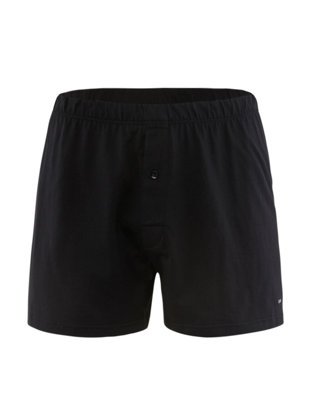 Homme - Boxer short avec ouverture en 100% coton de couleur Noir, Unicolore, de la série Cotton Code de CALIDA