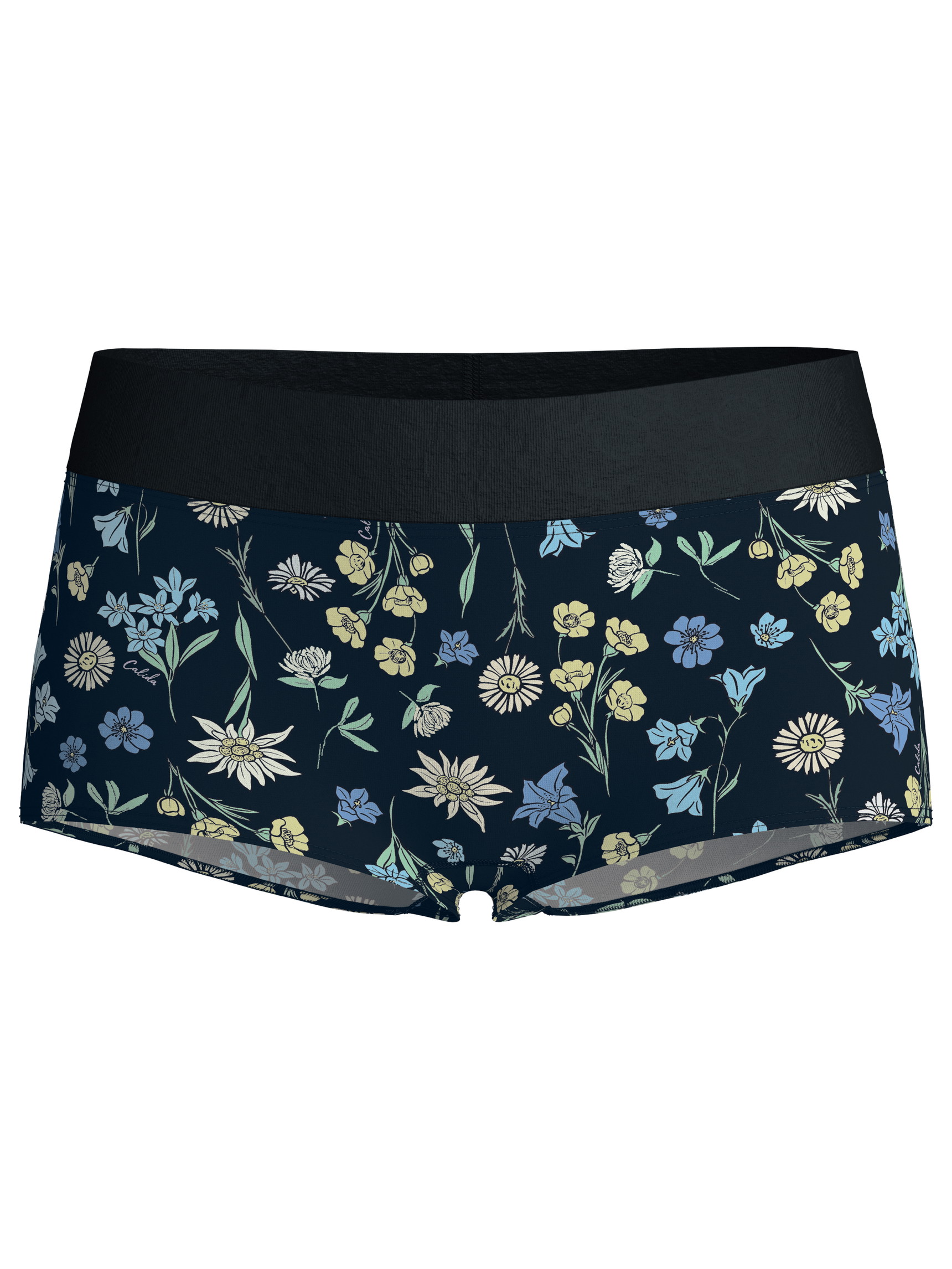 Damen - Panty, regular cut aus Baumwolle in Schwarz, Floral aus Serie Elastic Trend von CALIDA
