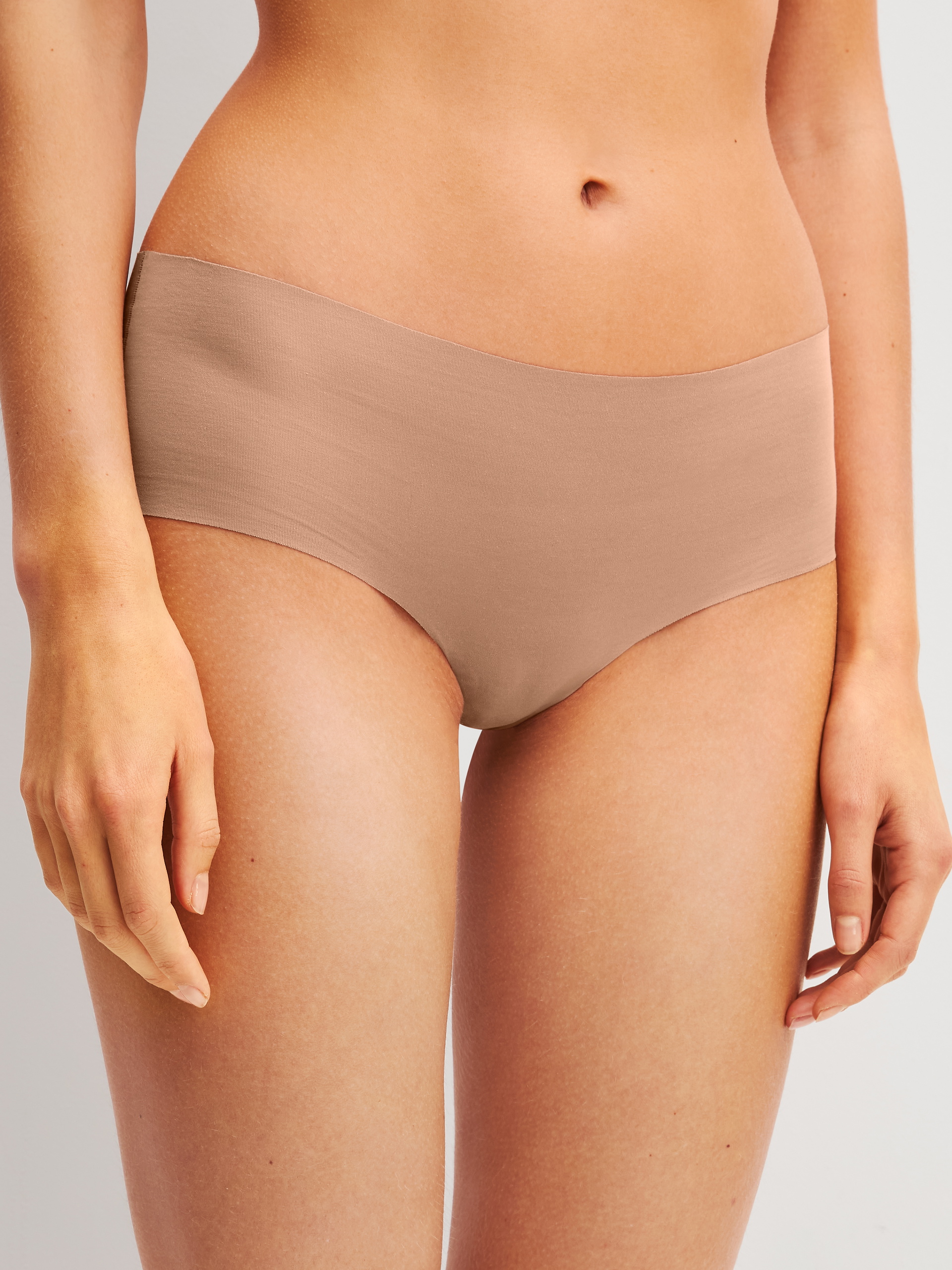 Women model is wearing Panty made of Modal in Brown, Unicoloured from the Natural Skin series by CALIDA, Front view