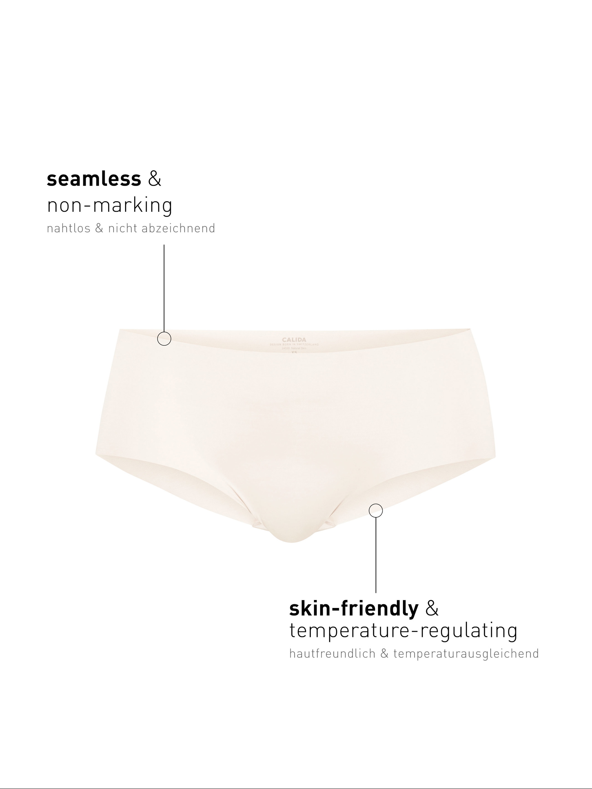 Damen - Seamless-Panty, low cut aus Modal in Weiß, Einfarbig aus Serie Natural Skin von CALIDA