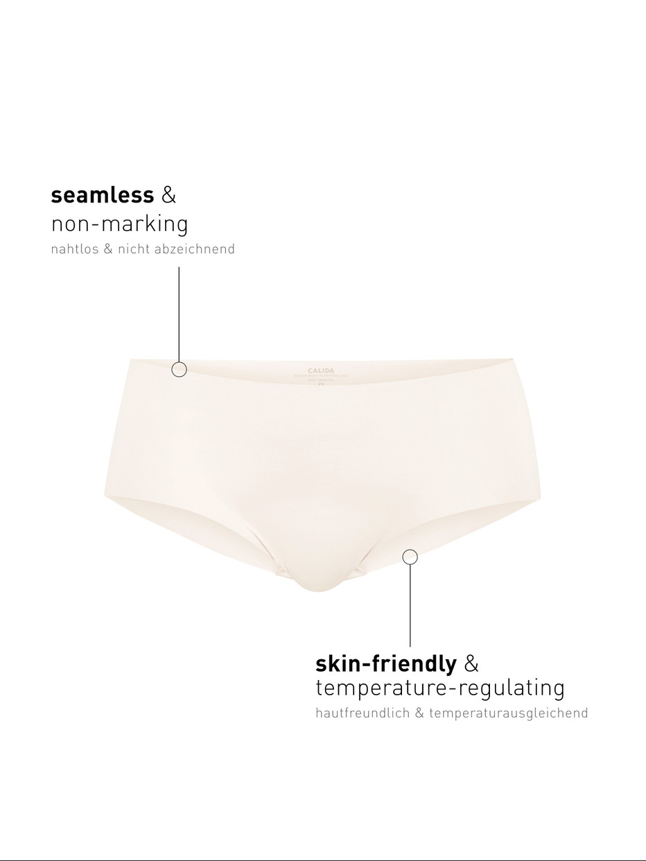 Damen - Seamless-Panty, low cut aus Modal in Weiß, Einfarbig aus Serie Natural Skin von CALIDA