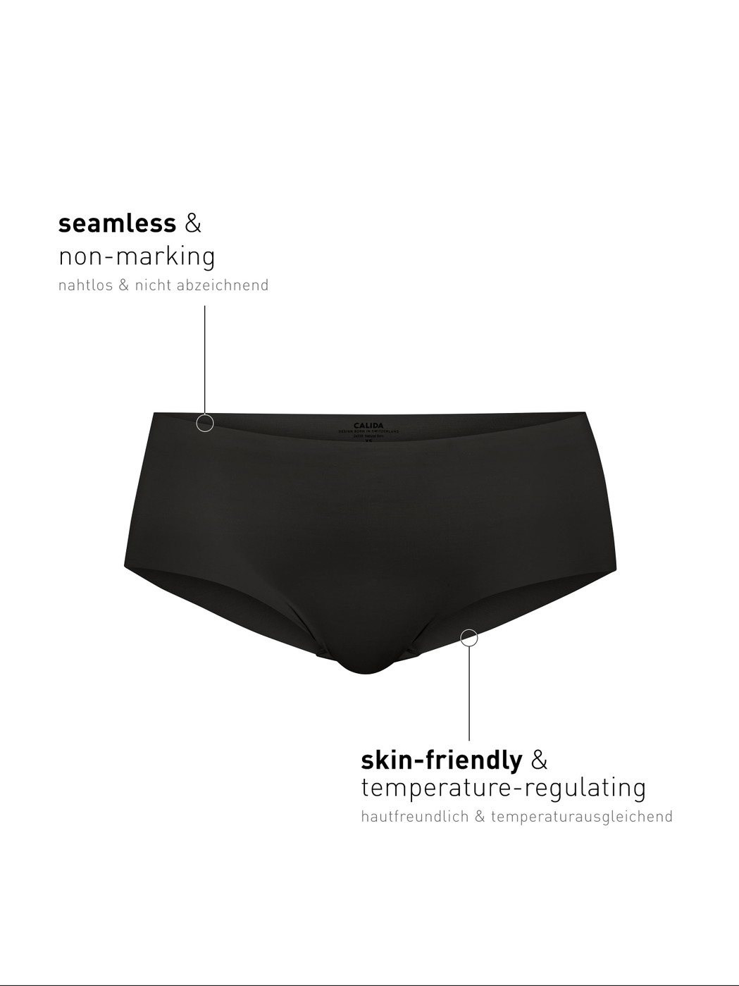 Femme - Panty en Modal de couleur Noir, Unicolore, de la série Natural Skin de CALIDA