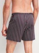 La modella / Il modello Uomo indossa Boxershorts, set da 2 in 100% cotone di colore Nero, A righe, della serie Cotton Special di CALIDA, Vista posteriore