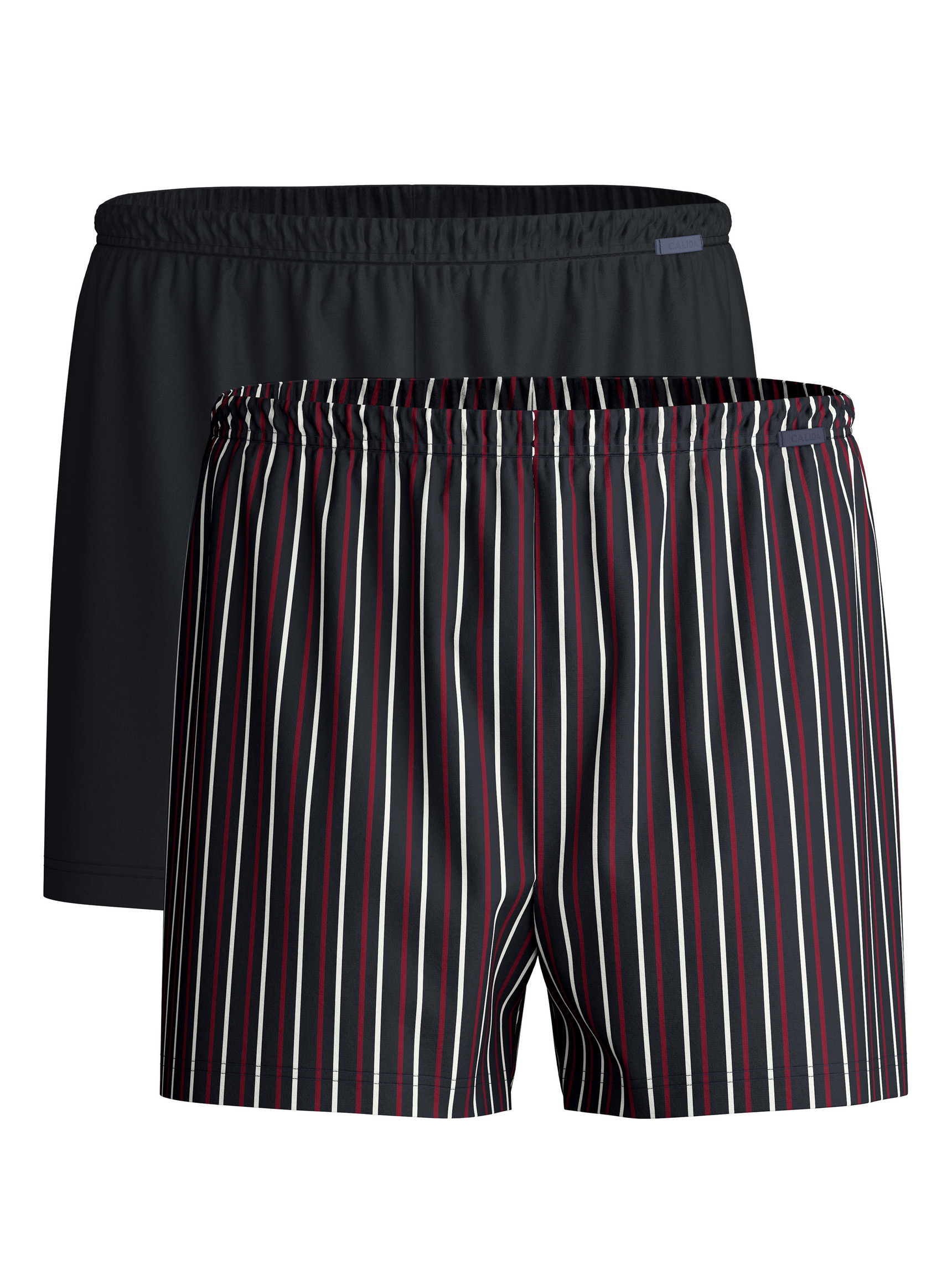 Herren - Boxershorts, 2er-Pack aus 100% Baumwolle in Schwarz, Gestreift aus Serie Cotton Special von CALIDA