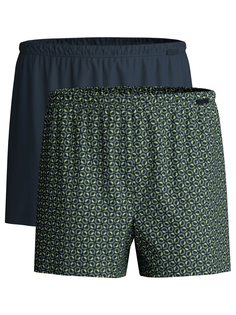 Multipack Uomo - Boxershorts, set da 2 in 100% cotone di colore Verde, Modello, della serie Cotton Special di CALIDA
