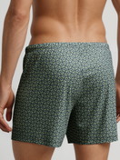 La modella / Il modello Uomo indossa Boxershorts, set da 2 in 100% cotone di colore Verde, Modello, della serie Cotton Special di CALIDA, Vista posteriore
