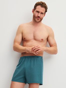 La modella / Il modello Uomo indossa Boxershorts, set da 2 in 100% cotone di colore Turchese, Modello, della serie Cotton Special di CALIDA, Abbigliamento