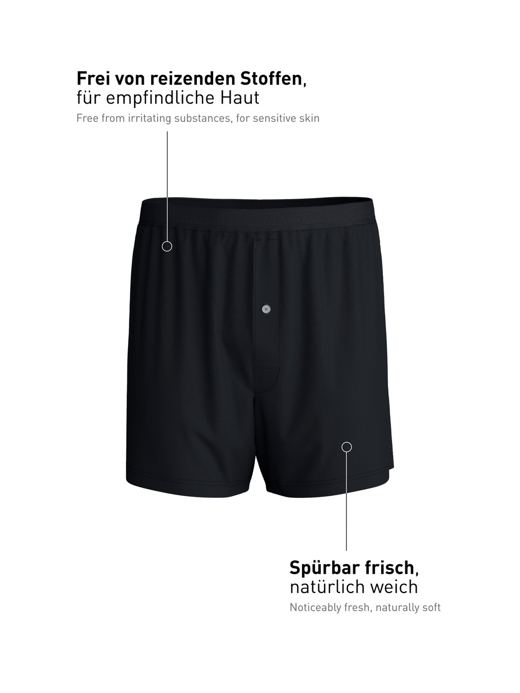 Homme - Boxer short en TENCEL™ de couleur Noir, Unicolore, de la série Natural Cooling de CALIDA
