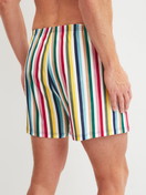 Men model is wearing Boxer shorts made of Cotton in Beige, Patterned from the Prints series by CALIDA, Back view