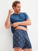 Le mannequin Homme porte le/la Boxer short en Coton de couleur Bleu, À motifs, de la série Prints de CALIDA, Image supplémentaire