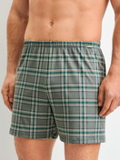 Le mannequin Homme porte le/la Boxer short en 100% coton de couleur Vert, À carreaux, de la série Prints de CALIDA, Vue de face