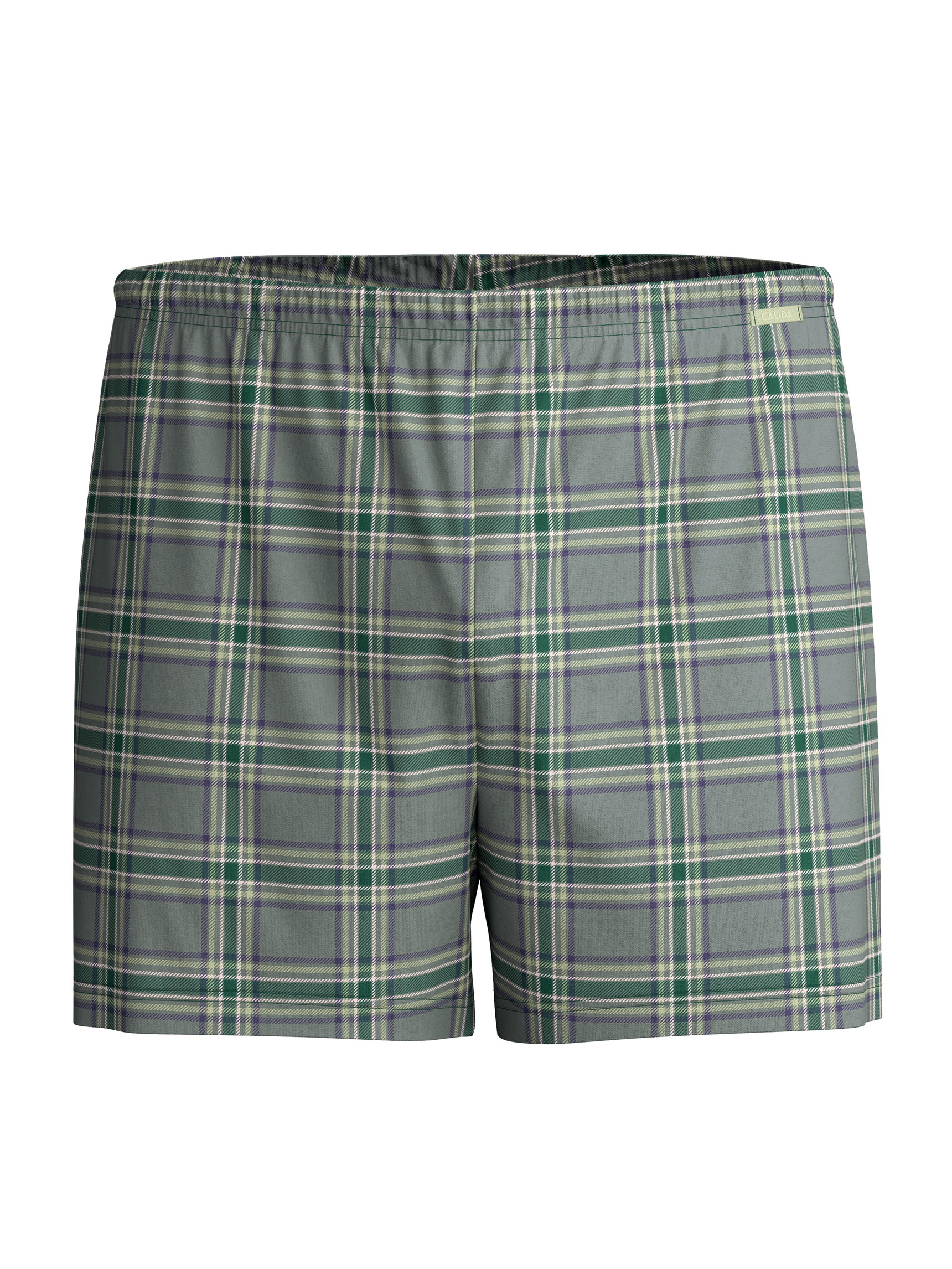Herren - Jersey-Boxershorts ohne Eingriff aus 100% Baumwolle in Grün, Kariert aus Serie Prints von CALIDA