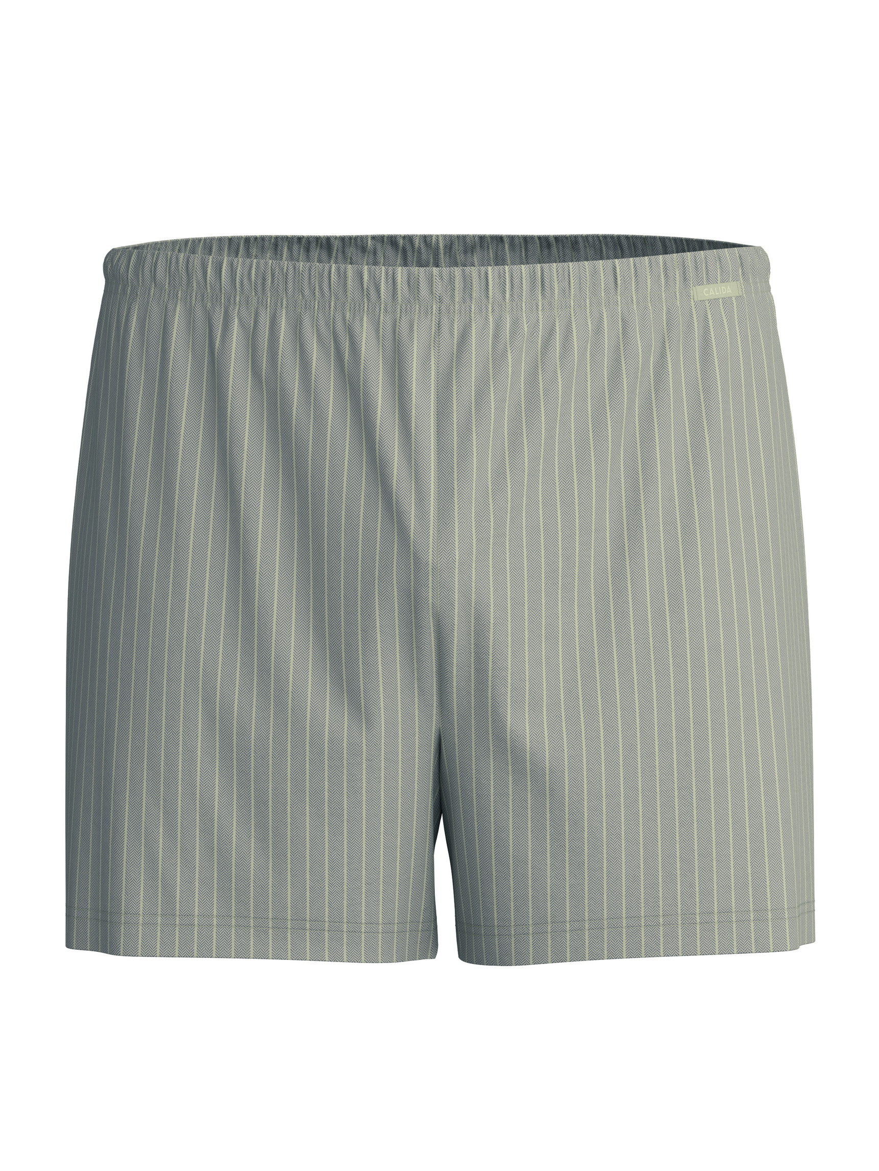 Herren - Jersey-Boxershorts ohne Eingriff aus 100% Baumwolle in Grün, Gestreift aus Serie Prints von CALIDA