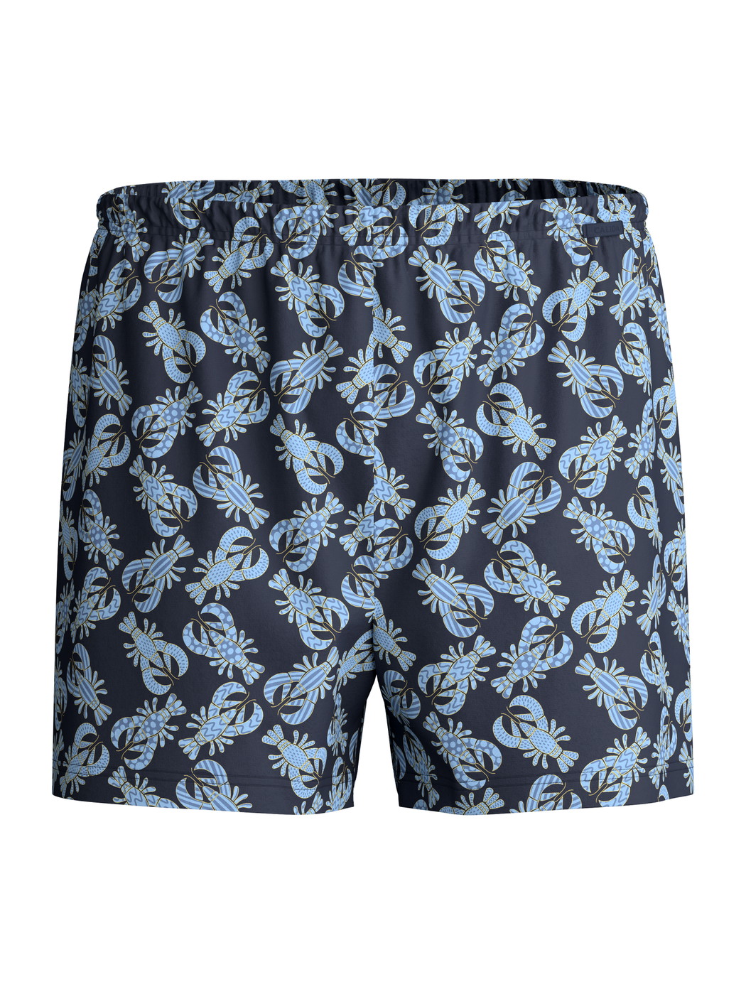 Herren - Jersey-Boxershorts ohne Eingriff aus Baumwolle in Blau, Gemustert aus Serie Prints von CALIDA