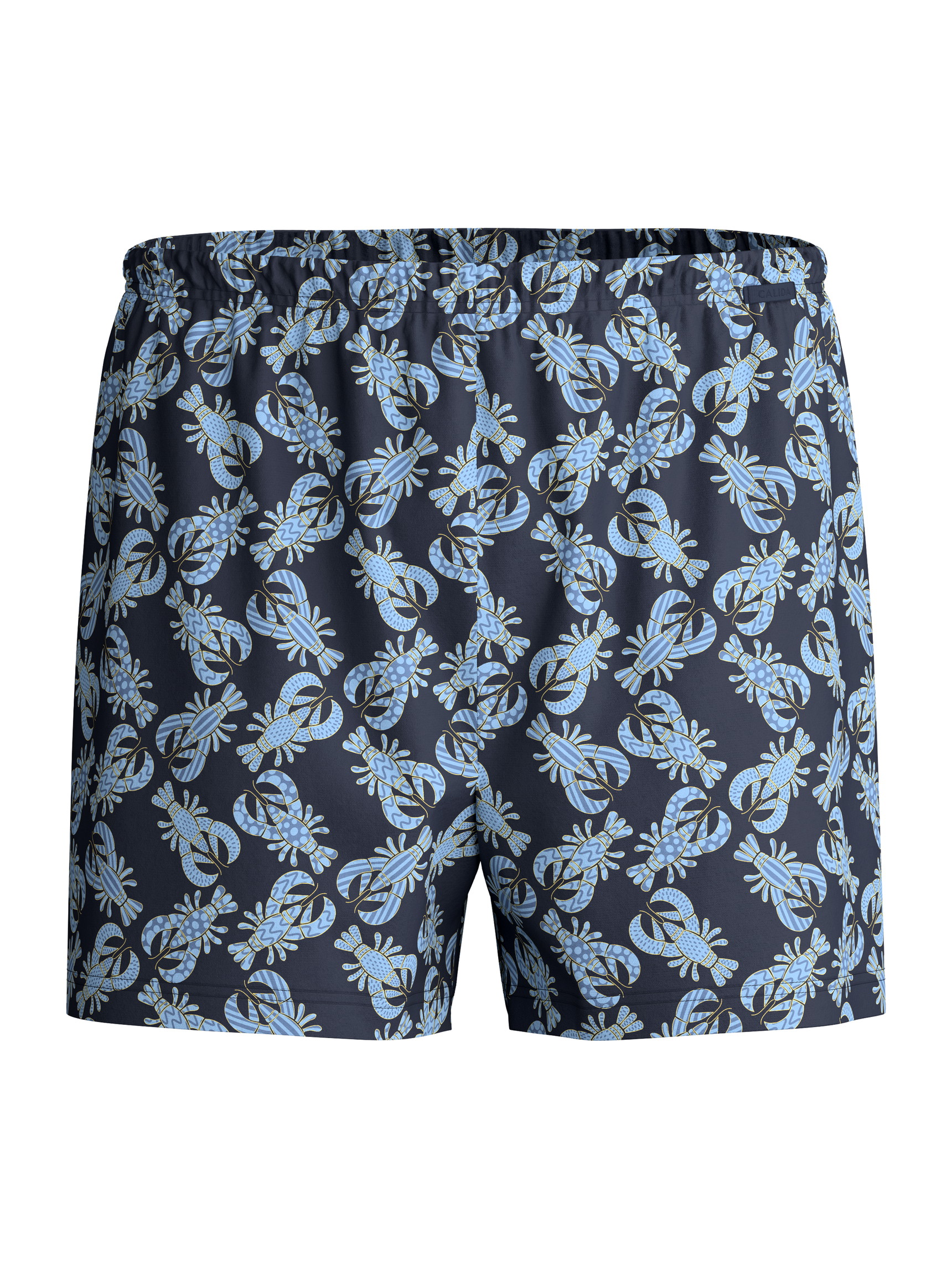 Herren - Jersey-Boxershorts ohne Eingriff aus Baumwolle in Blau, Gemustert aus Serie Prints von CALIDA