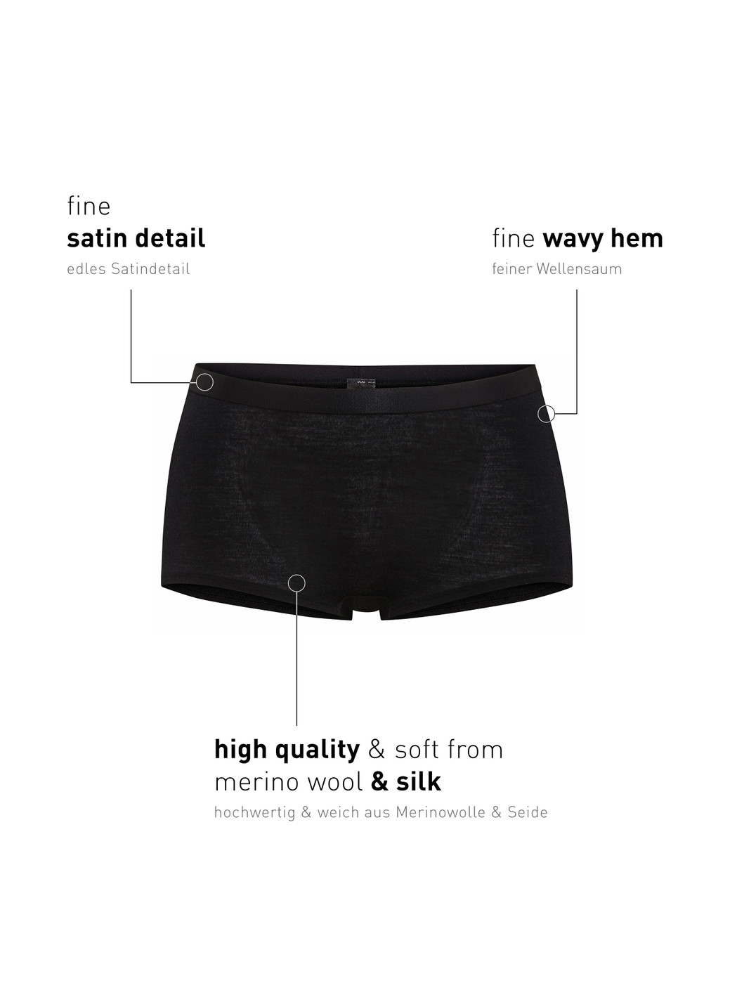 Damen - Panty aus Wolle-Seide, high waist aus Swiss+Cotton in Schwarz, Einfarbig aus Serie True Confidence von CALIDA