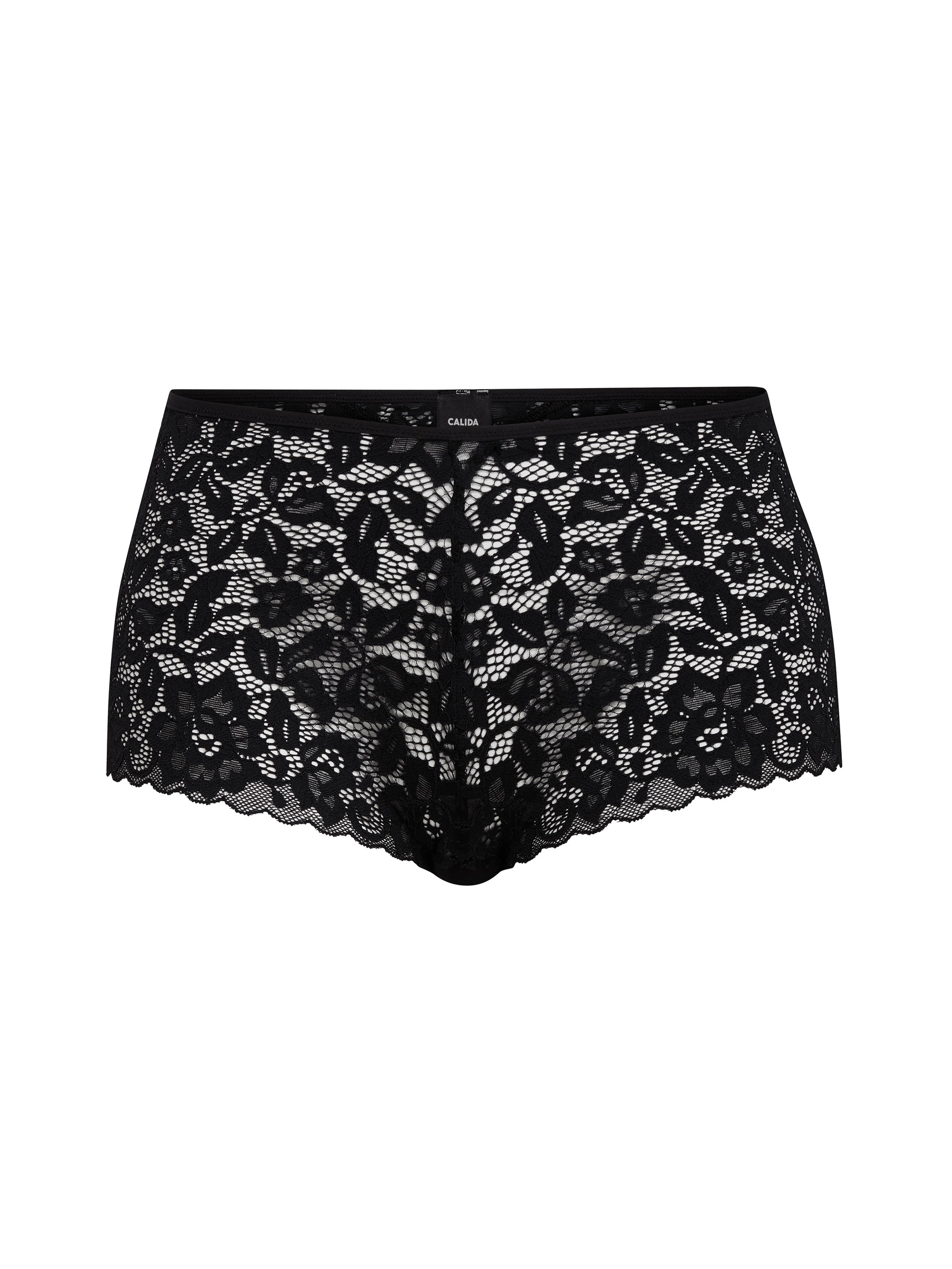 Women - Shorty regular cut made of Swiss+Cotton in Black, Lace, from the Natural Comfort Lace series by CALIDA