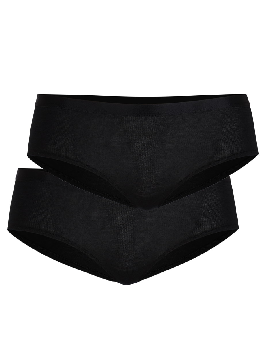 Multipack Damen - Panty, 2er-Pack aus Baumwolle in Schwarz, Einfarbig aus Serie Benefit Women von CALIDA