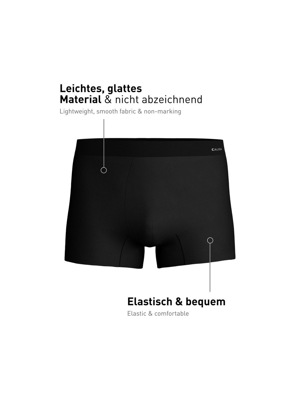 Men - Boxer brief made of Polyamide in Black, Unicoloured, from the Micro Stretch series by CALIDA