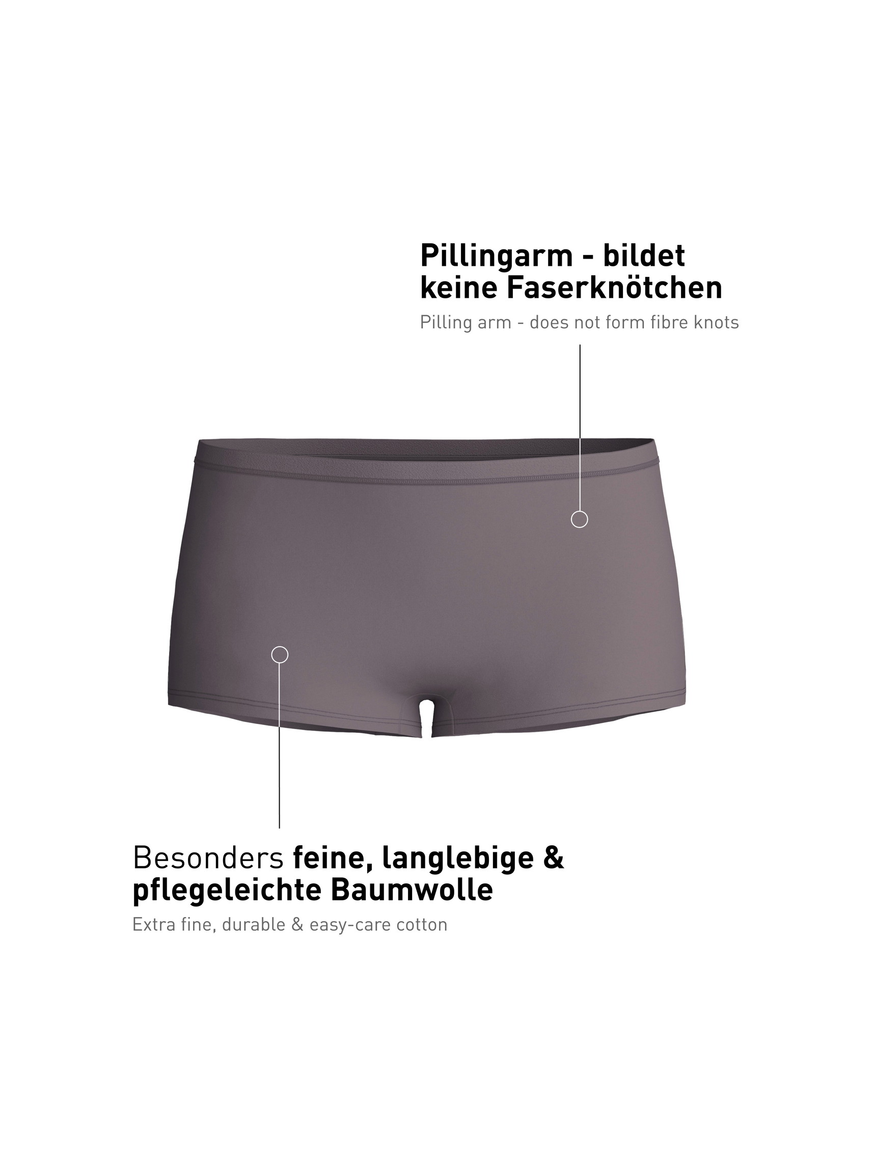 Women - Shorty regular cut made of Cotton in Brown, Unicoloured, from the Natural Comfort series by CALIDA