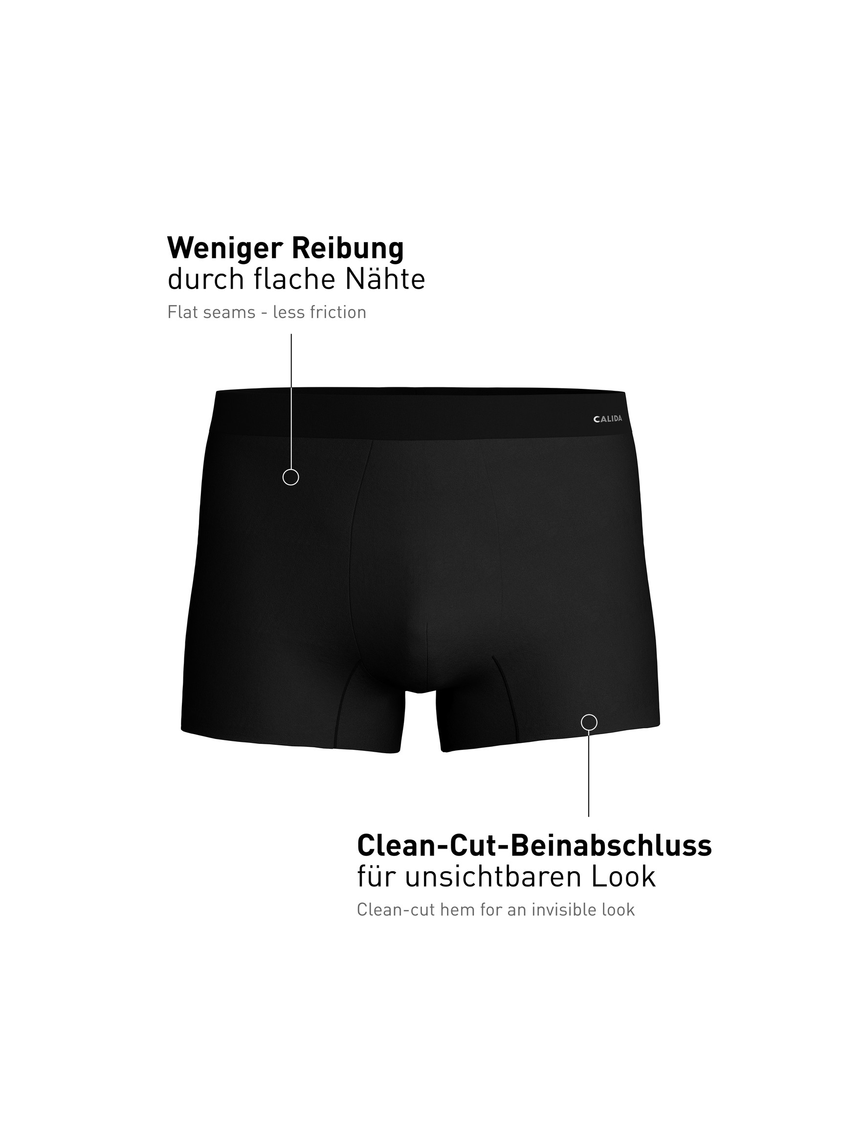 Herren - Boxer Brief aus Polyamid in Schwarz, Einfarbig aus Serie Micro Invisible von CALIDA