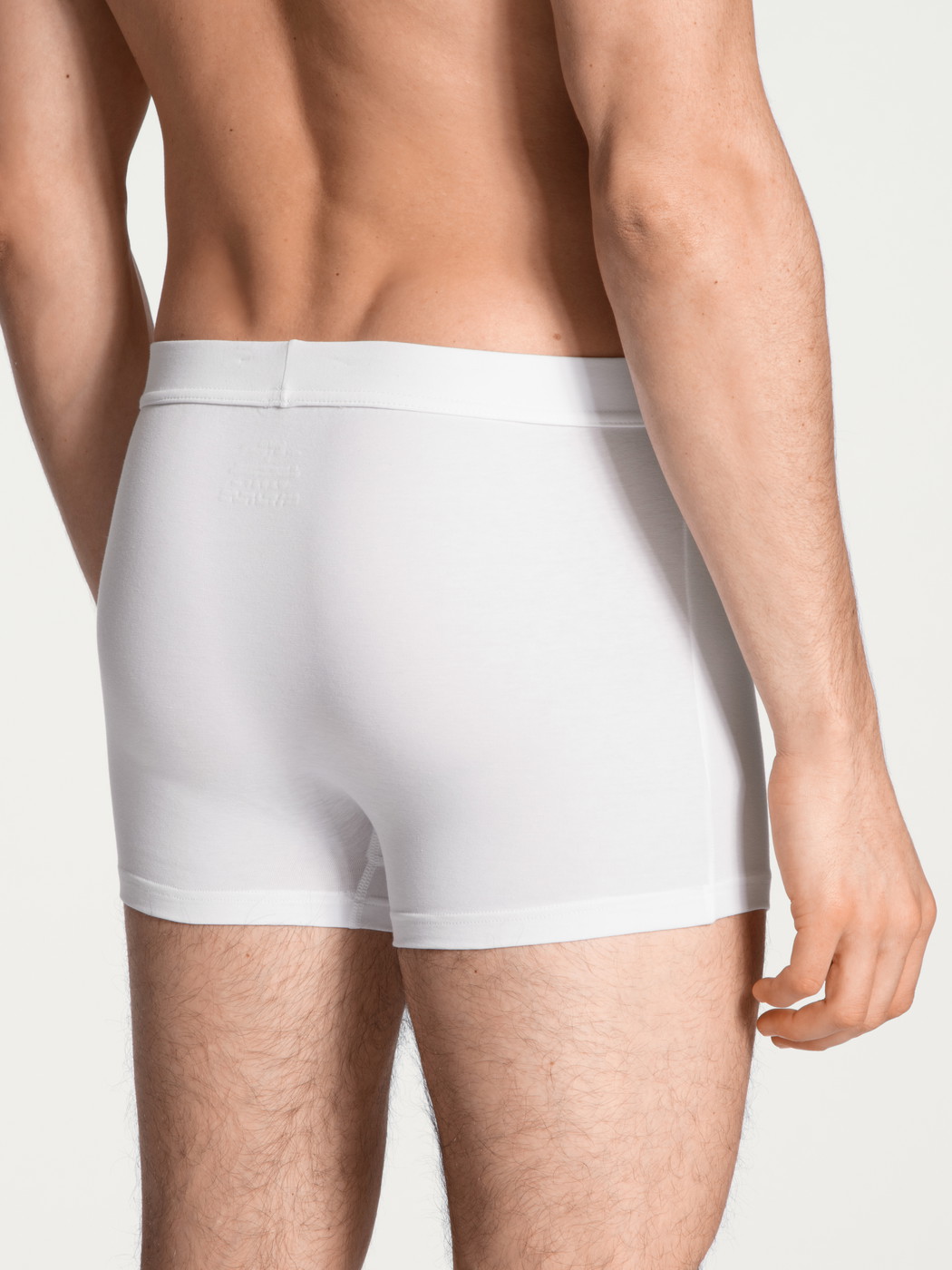 Le mannequin Homme porte le/la Boxer brief en Coton de couleur Blanc, Unicolore, de la série Cotton Code de CALIDA, Vue arrière