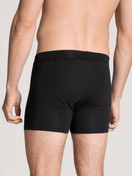 Le mannequin Homme porte le/la Boxer brief, avec ouverture en Coton de couleur Noir, Unicolore, de la série Cotton Code de CALIDA, Vue arrière