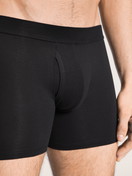 Homme - Boxer brief, avec ouverture en Coton de couleur Noir, Unicolore, de la série Cotton Code de CALIDA, Détail