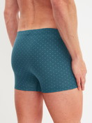 Men model is wearing Boxer brief made of Cotton in Blue, Patterned from the Cotton Code Design series by CALIDA, Back view