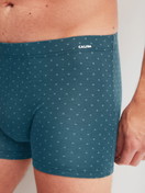 Men model is wearing Boxer brief made of Cotton in Blue, Patterned from the Cotton Code Design series by CALIDA, Detail