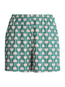 Women - Pyjama shorts made of 100% Cotton in Turquoise, Floral, from the Favourites Beach series by CALIDA