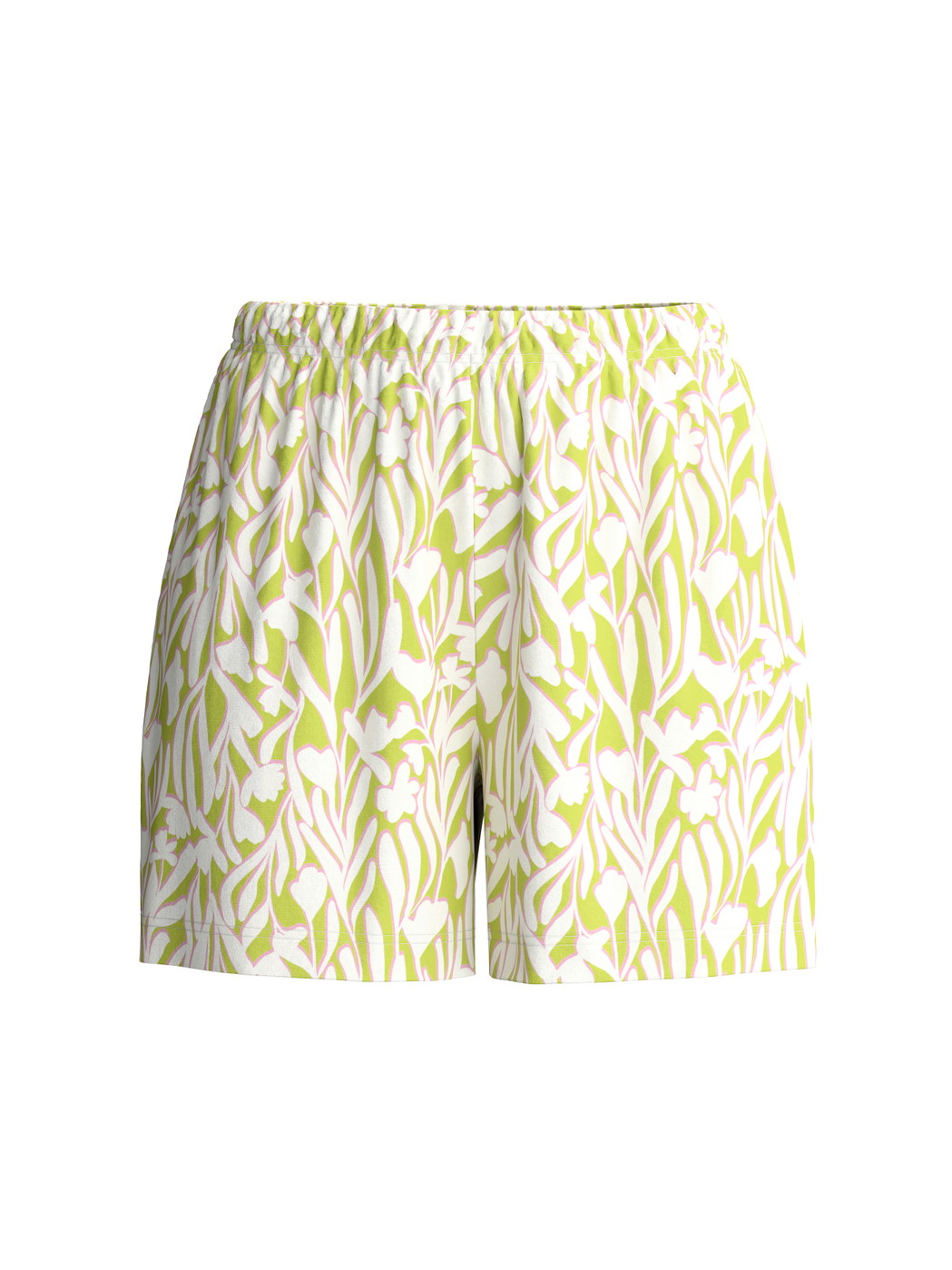Damen - Kurze Pyjamahose aus 100% Baumwolle in Grün, Floral aus Serie Late Bloom M&M von CALIDA