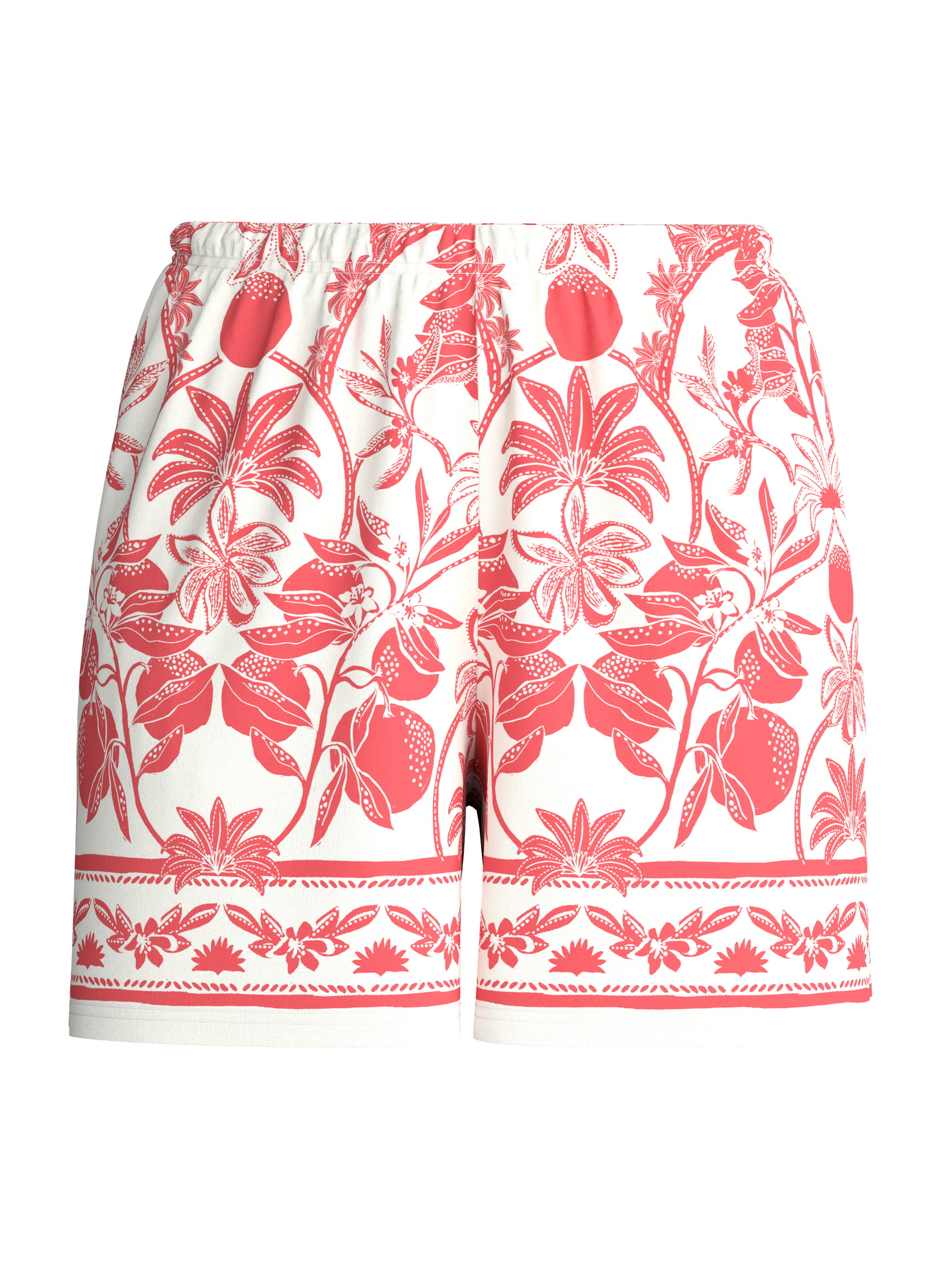 Femme - Short de pyjama en 100% coton de couleur Orange, Floral, de la série Favourites Beach de CALIDA