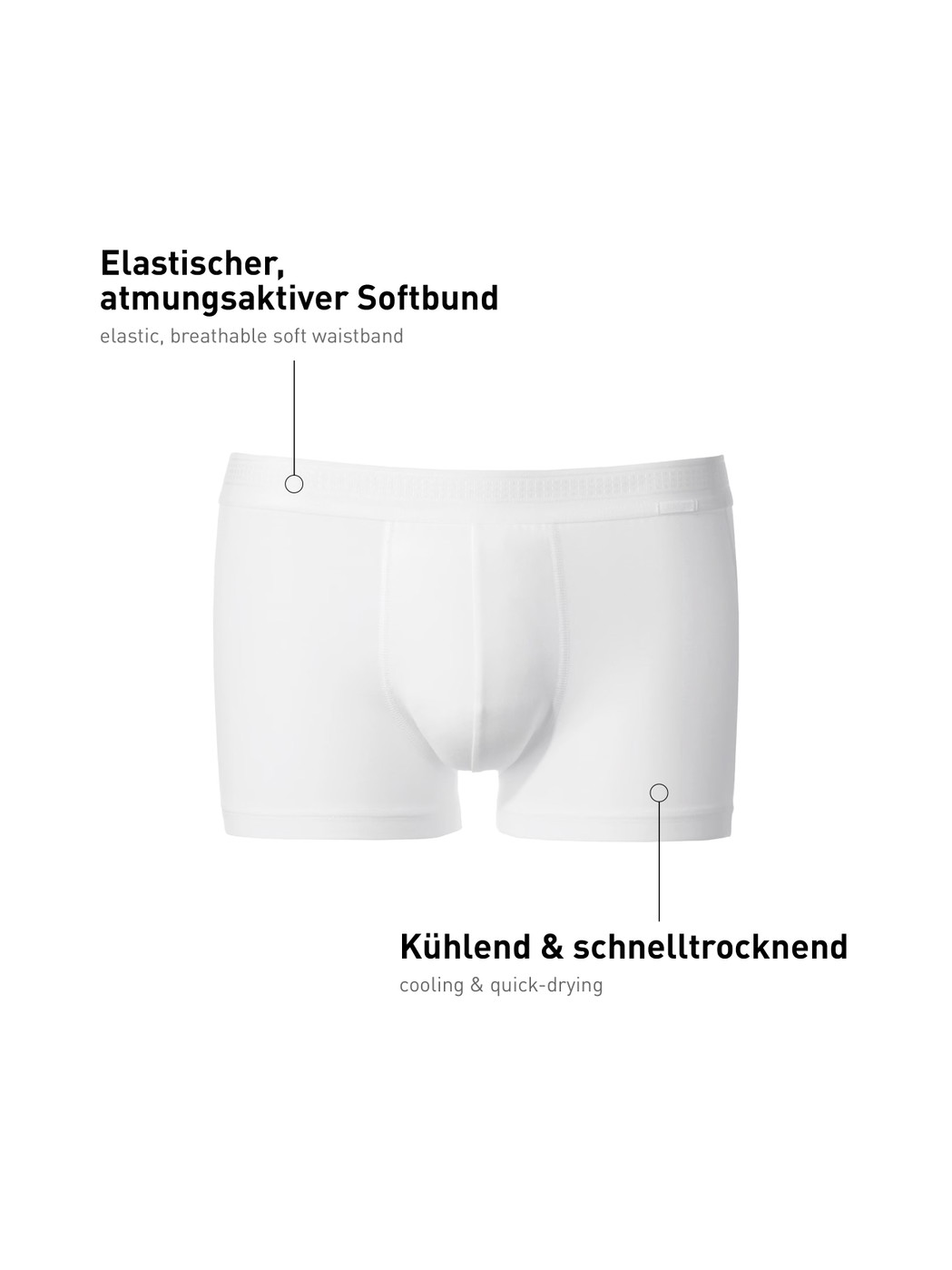 Herren - Boxer Brief mit Softbund aus Lyocell in Weiß, Einfarbig aus Serie Focus von CALIDA