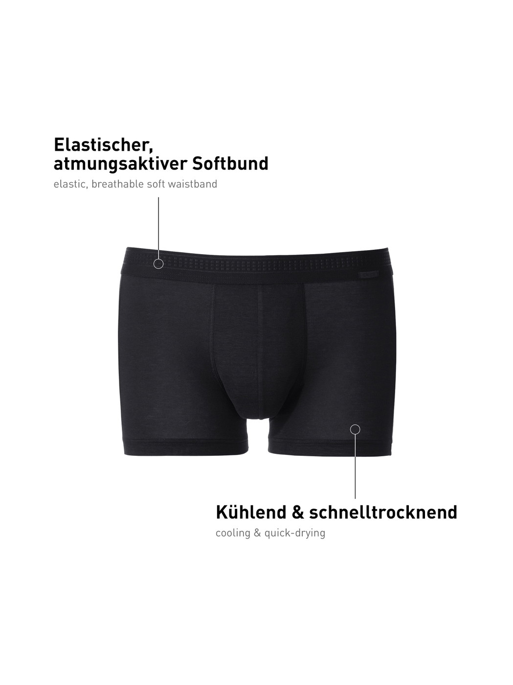 Herren - Boxer Brief mit Softbund aus Lyocell in Schwarz, Einfarbig aus Serie Focus von CALIDA