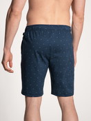 Herren - Bermudas aus 100% Baumwolle in Blau, Gestreift aus Serie Remix Basic Sleep von CALIDA, Vorderansicht, Rückansicht