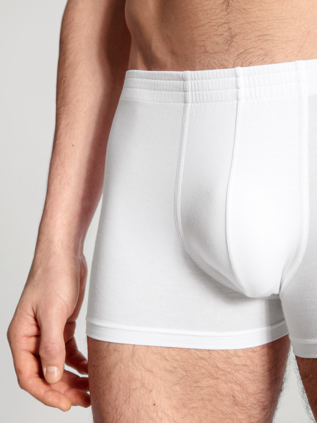 Men - Boxer brief made of Lyocell in White, Unicoloured, from the Focus series by CALIDA, Detail