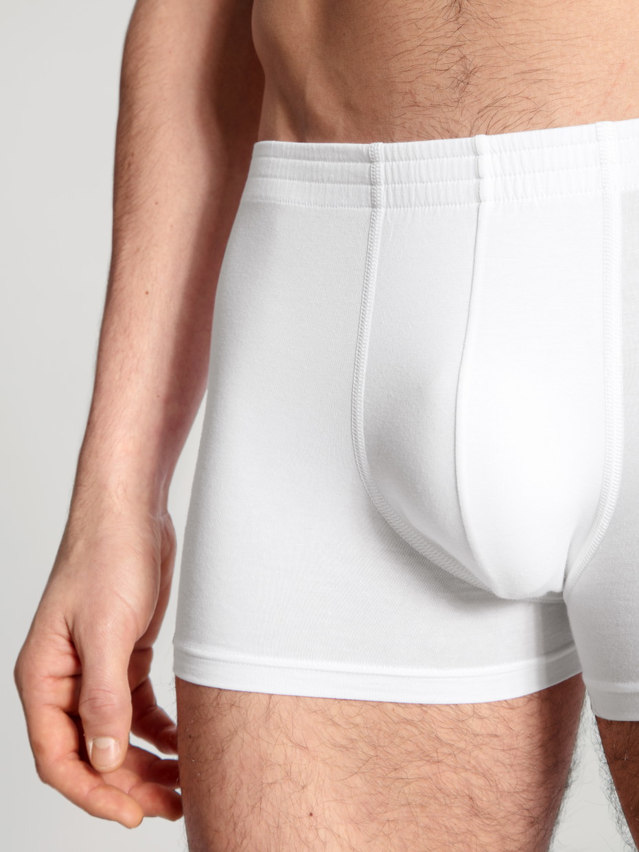 Herren - Boxer Brief mit stoffbezogenem Bund aus Lyocell in Weiß, Einfarbig aus Serie Focus von CALIDA, Detail