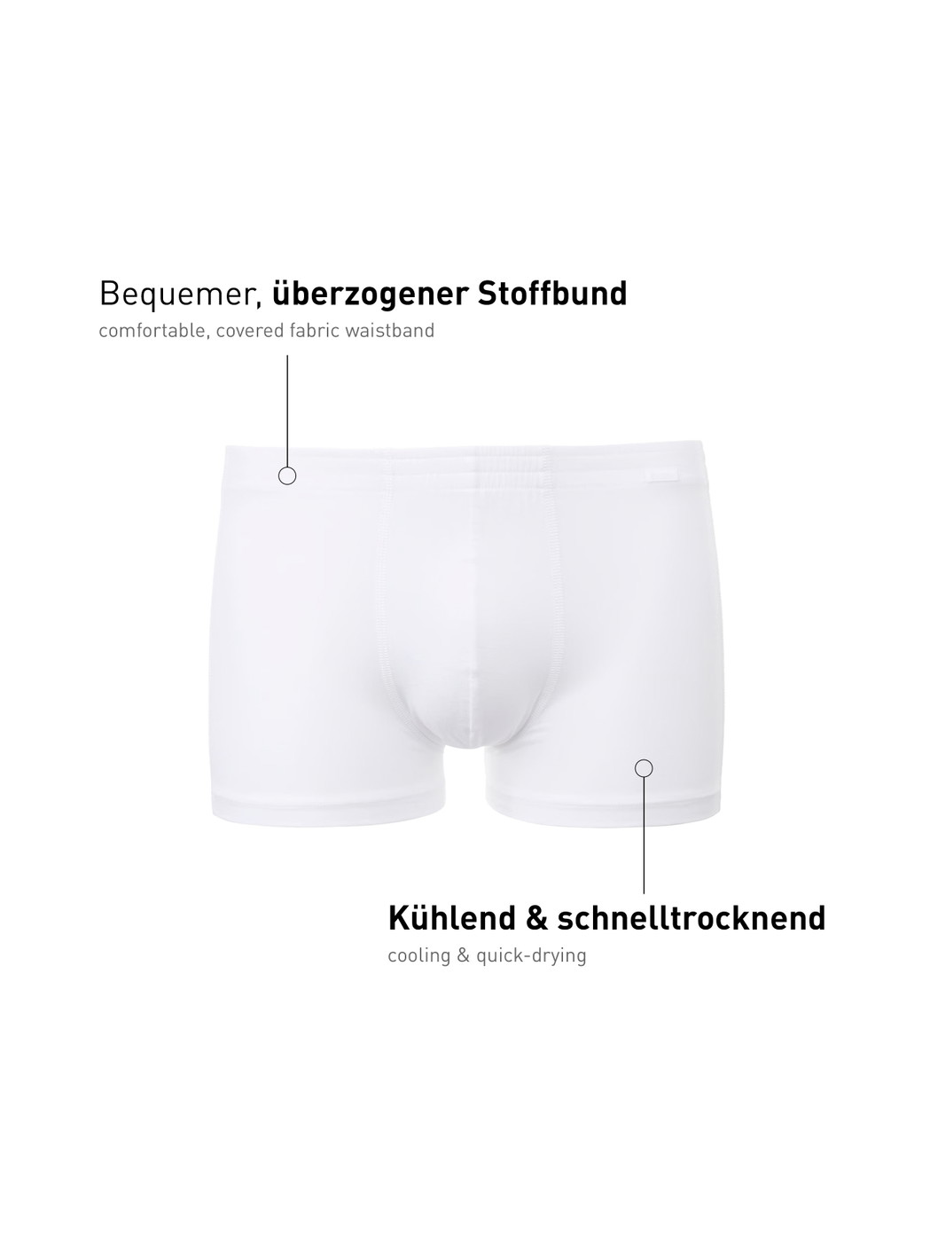 Men - Boxer brief made of Lyocell in White, Unicoloured, from the Focus series by CALIDA