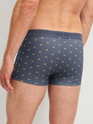 Herren-Model trägt Boxer Brief mit Softgummibund aus Baumwolle in Grau, Gemustert aus Serie EDITION 85 von CALIDA, Rückansicht