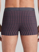 Herren-Model trägt Boxer Brief mit Softgummibund aus Pima® Baumwolle in Grau, Gemustert aus Serie Grafic Cotton von CALIDA, Rückansicht, KI-generiertes Bild