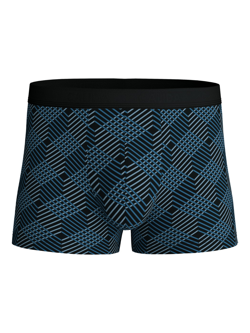 Herren - Boxer Brief mit Softgummibund aus Baumwolle in Schwarz, Gemustert aus Serie Grafic Cotton von CALIDA