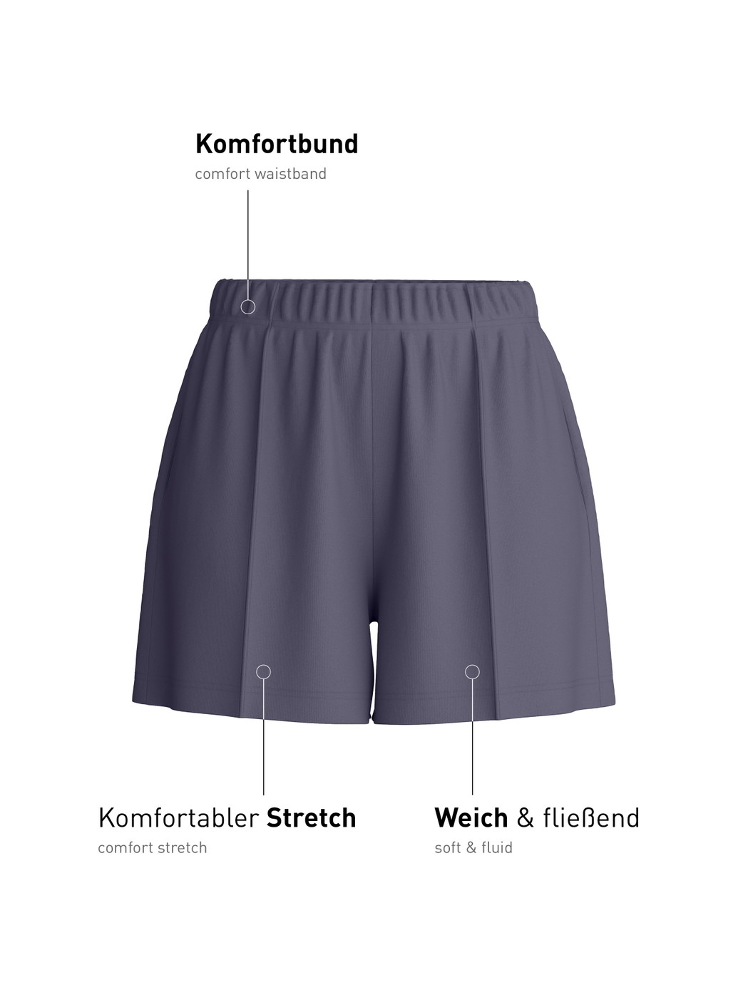 Women - Loungeshorts made of Modal in Blue, Unicoloured, from the Natural Loungewear series by CALIDA