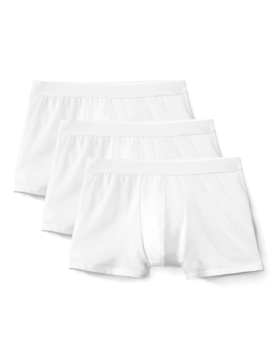 Multipack Herren - Boxer Brief, 3er-Pack aus Baumwolle in Weiß, Einfarbig aus Serie Natural Benefit von CALIDA