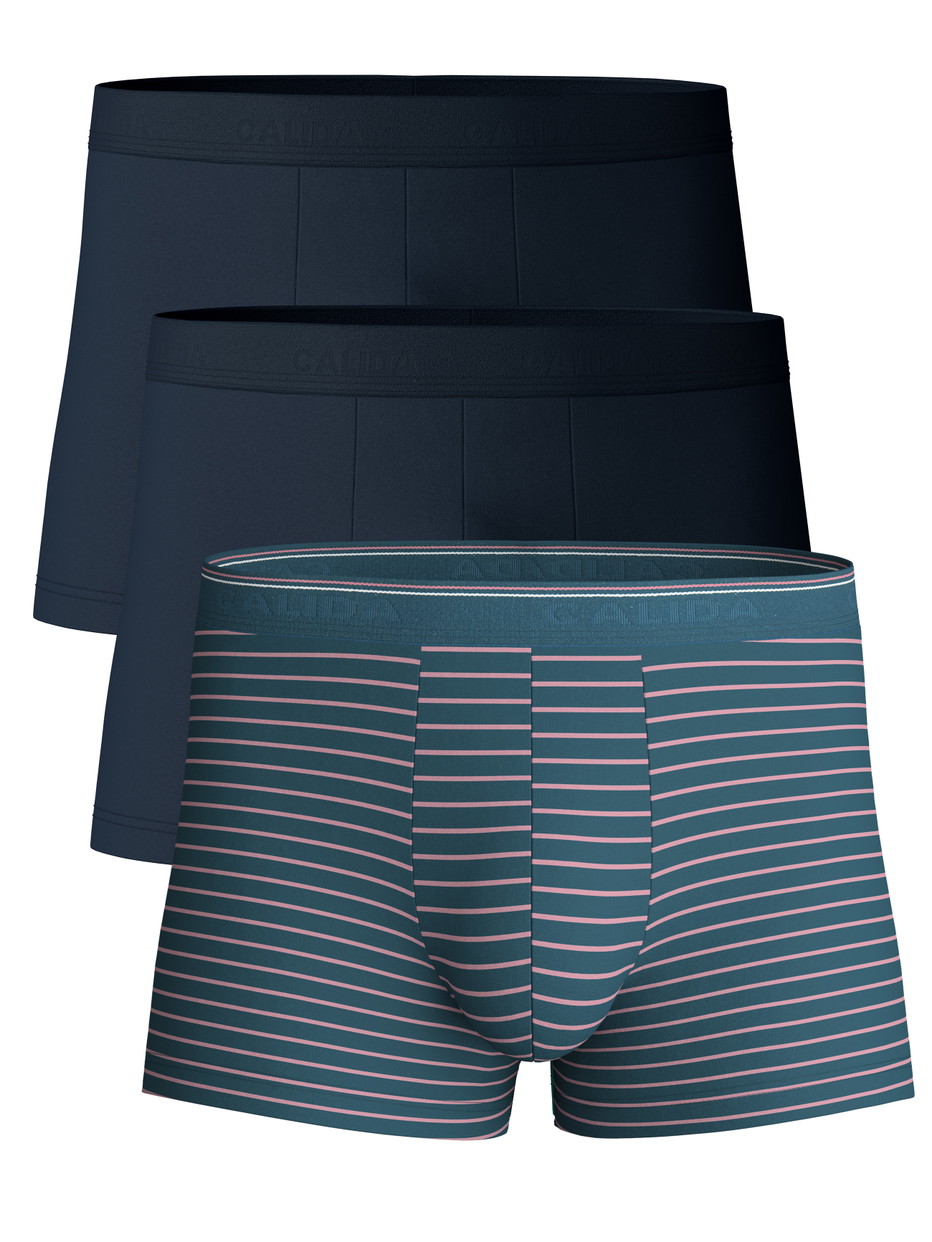 Multipack Herren - Boxer Brief, 3er-Pack aus Baumwolle in Blau, Gestreift aus Serie Natural Benefit von CALIDA