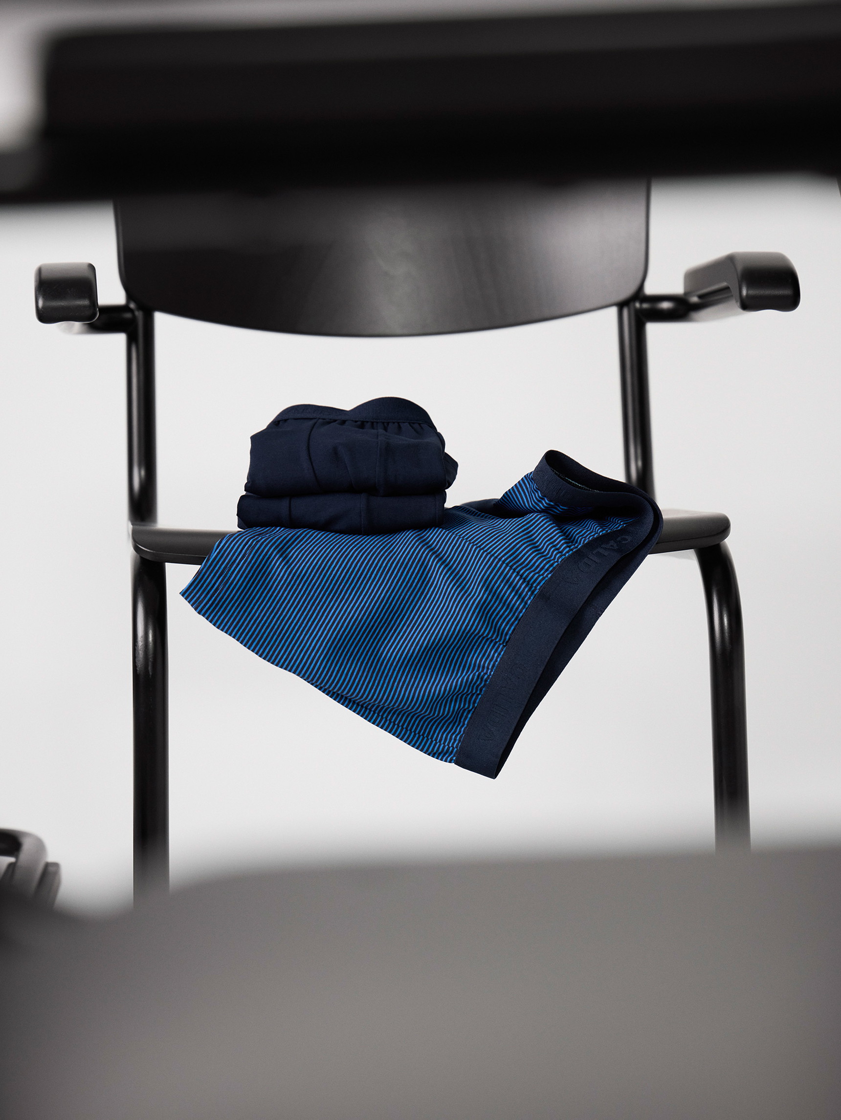 Herren - Boxer Brief, 3er-Pack aus Baumwolle in Blau, Gemustert aus Serie Natural Benefit von CALIDA, Detail