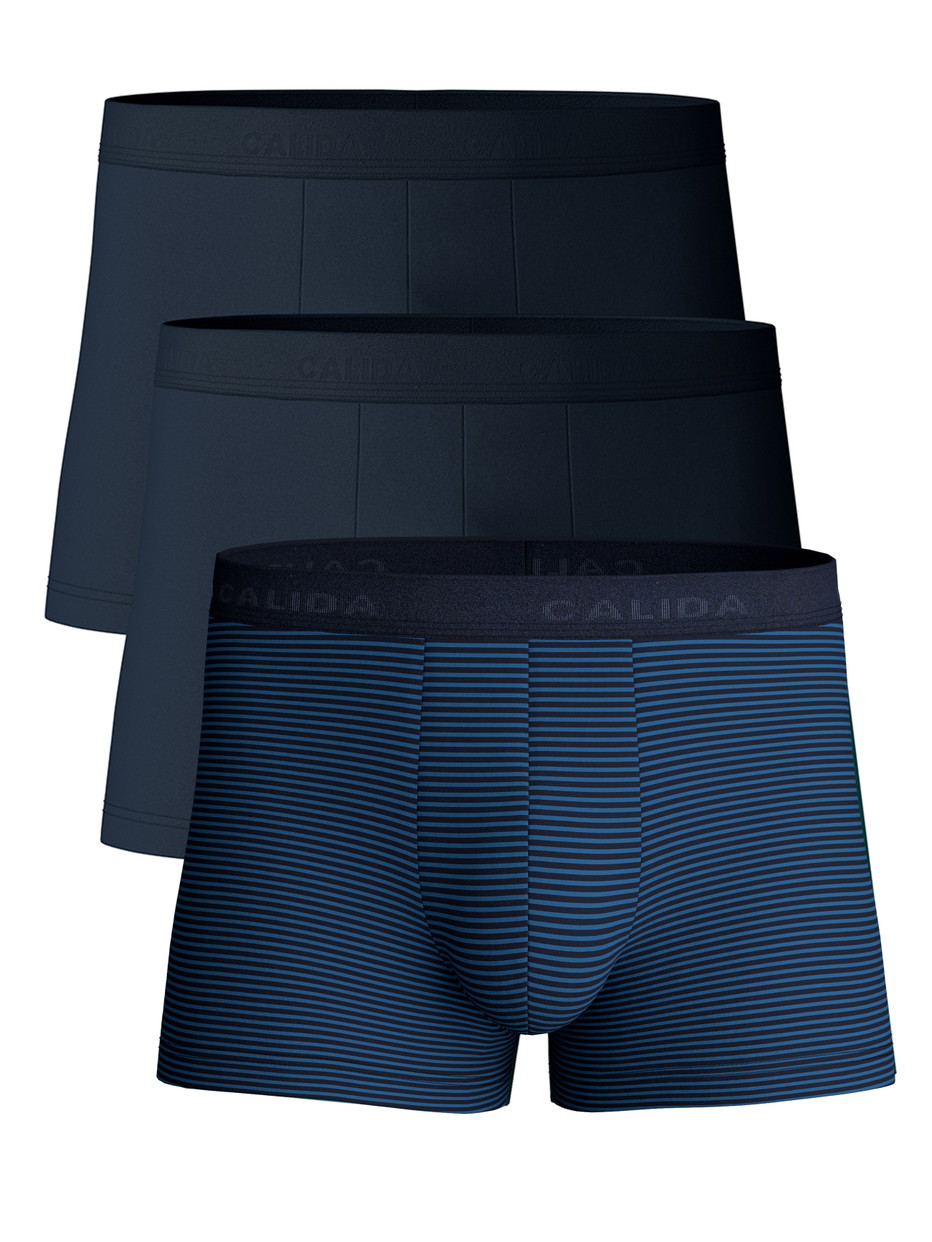 Multipack Uomo - Boxer, set da 3 in Cotone di colore Blu, Modello, della serie Natural Benefit di CALIDA